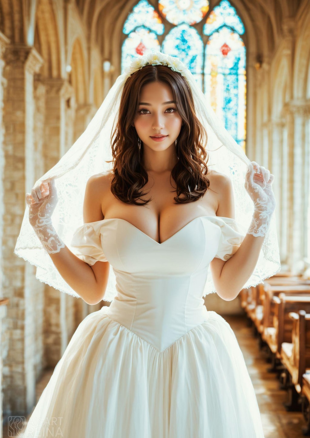 ナディア 教会 ウエディング 立ち姿