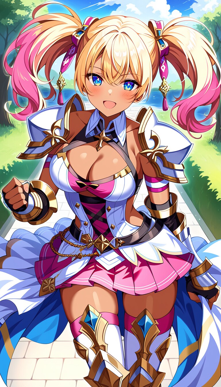 褐色ツインテール姫騎士