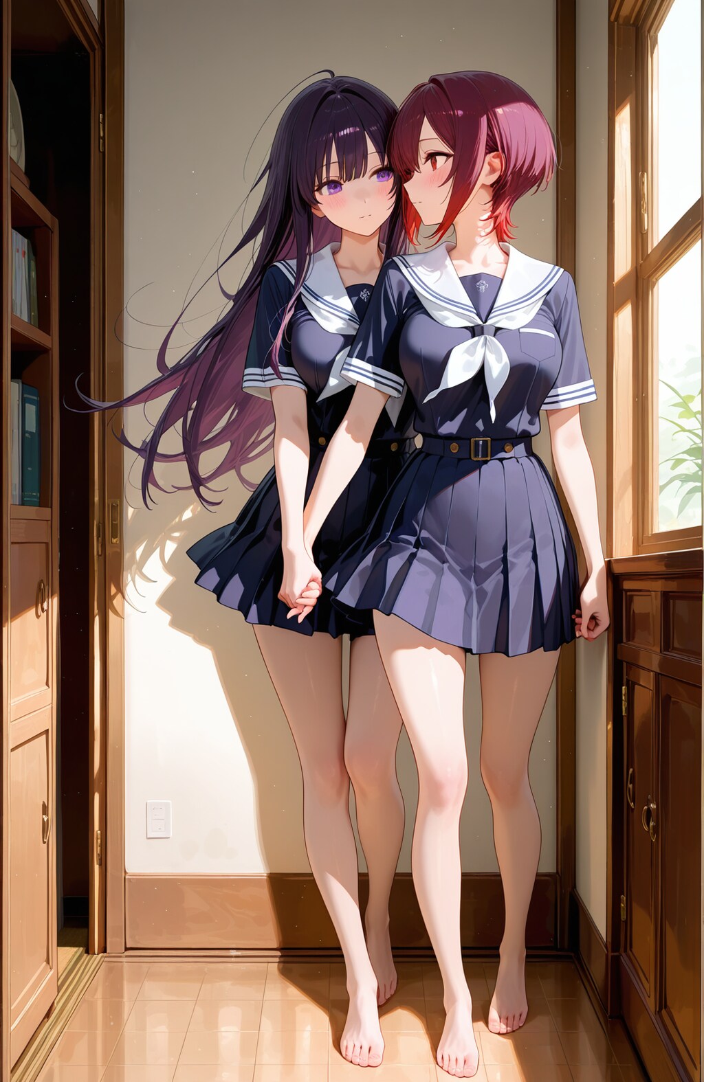 二人、部屋の中で