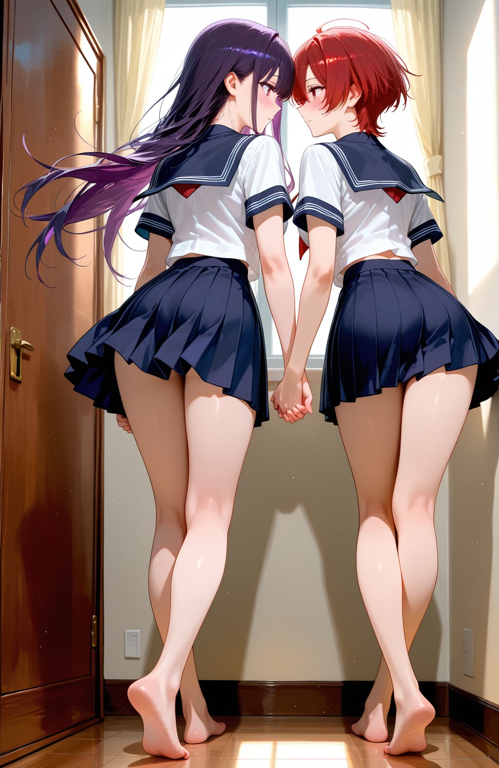 二人、部屋の中で