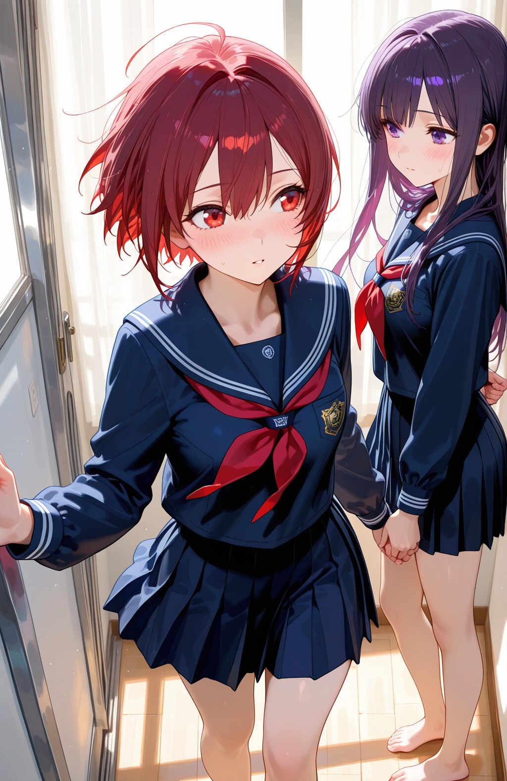 二人、部屋の中で