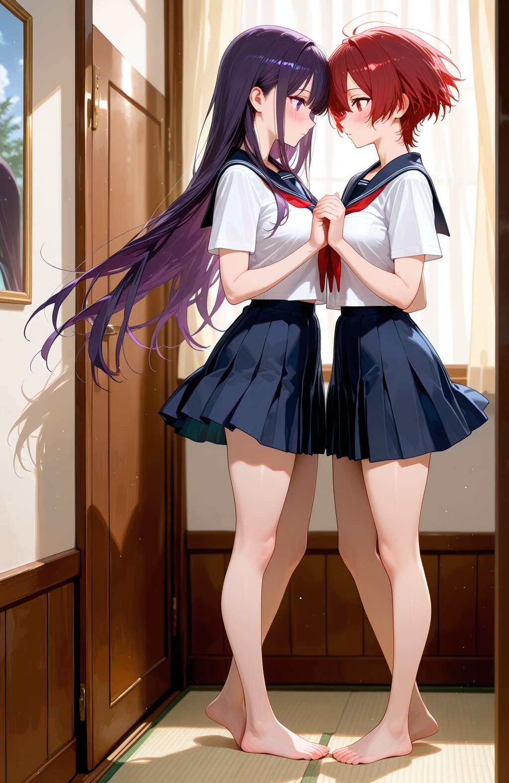 二人、部屋の中で