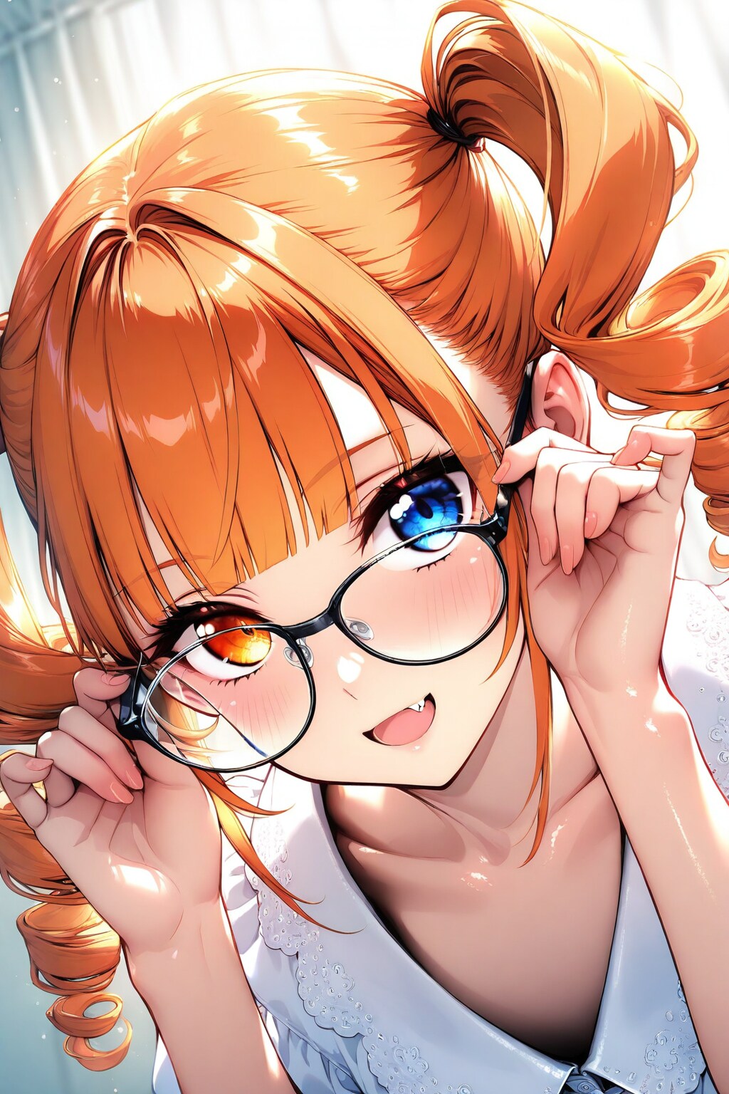 ねぇ、どの色のメガネが一番かしら？