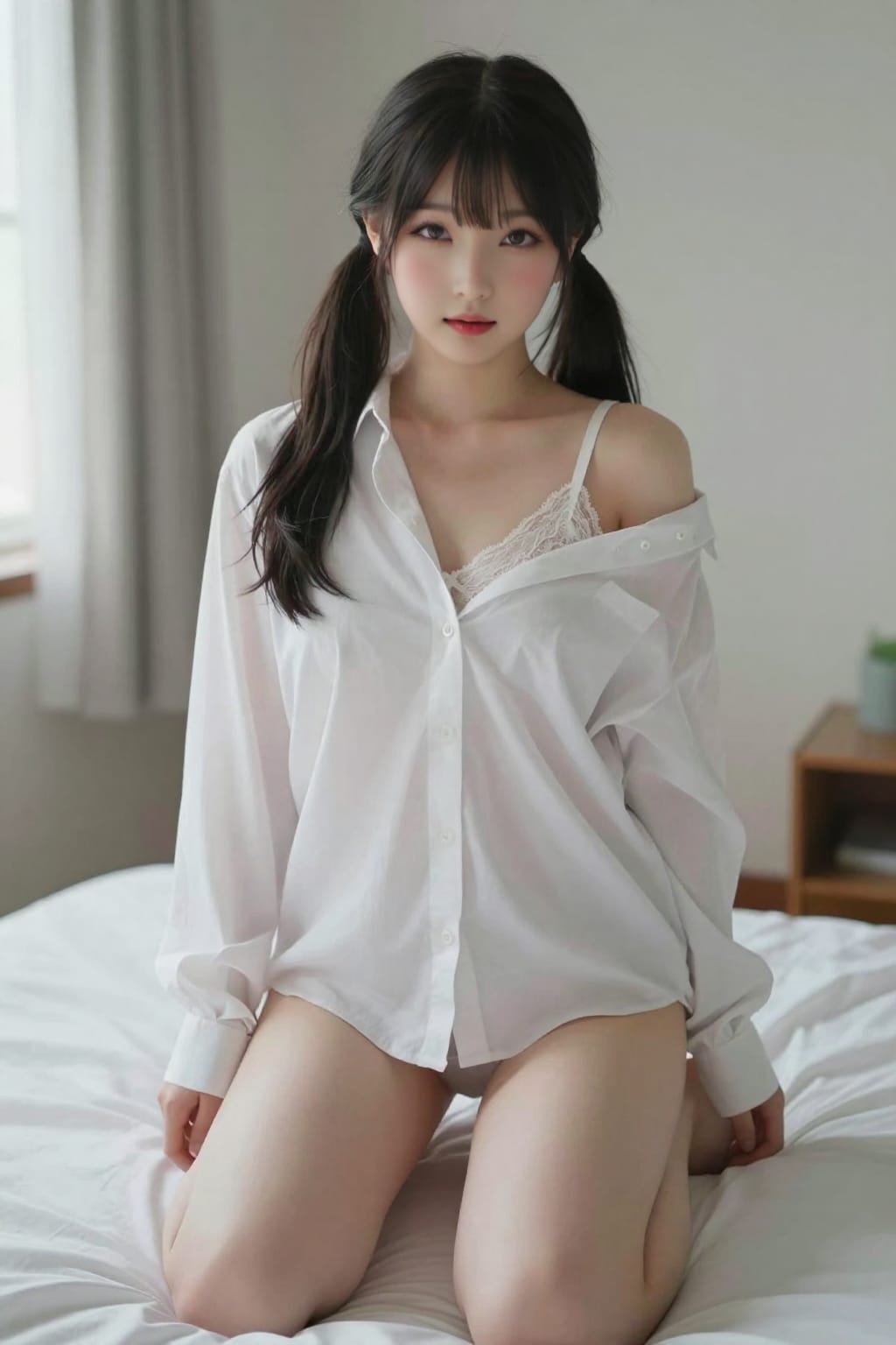 白シャツ越しの朝