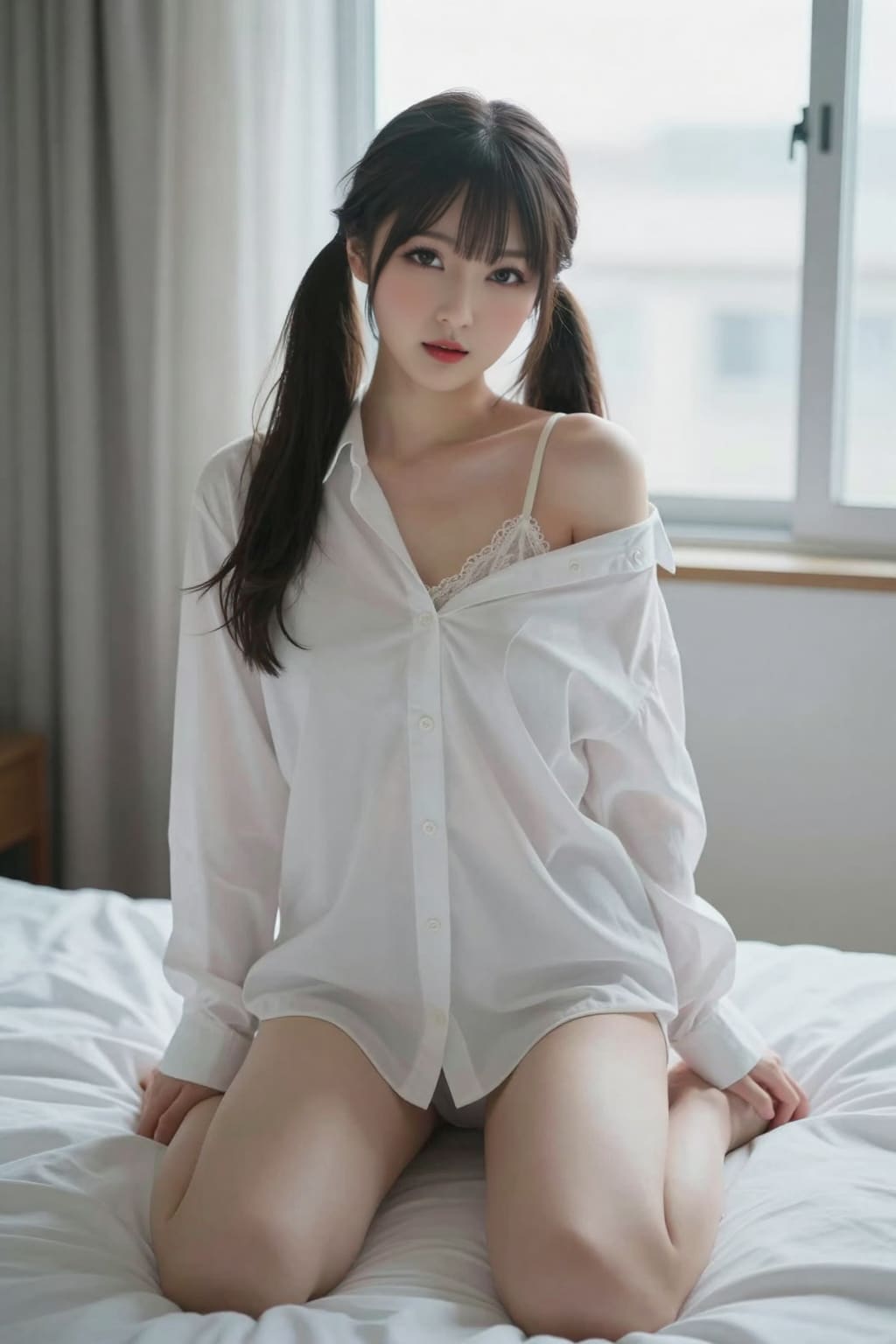 白シャツ越しの朝
