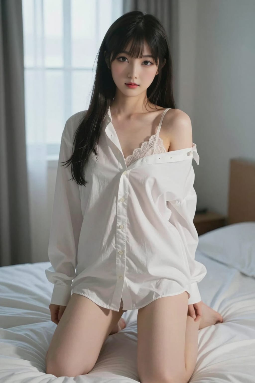 白シャツ越しの朝