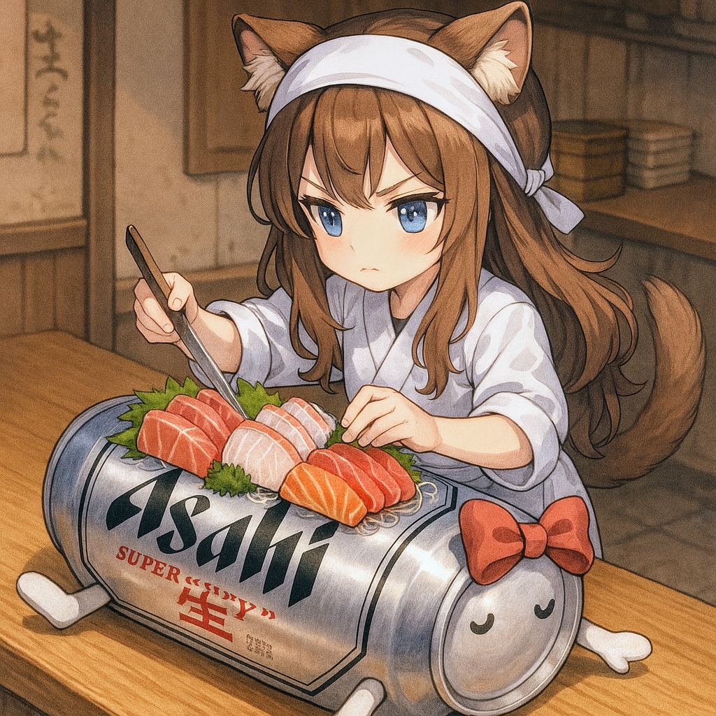 女体盛りを作る小さな女の子