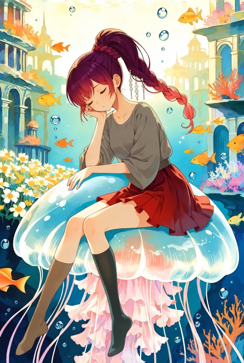 大きな傘に甘えて春眠を | の人気AIイラスト・グラビア