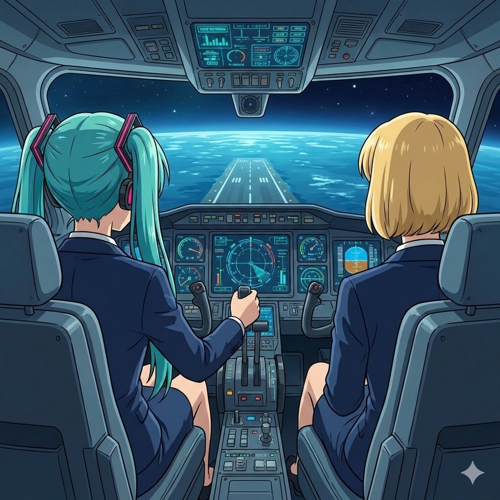 キャプテンミク、着陸態勢に入ります | の人気AIイラスト・グラビア