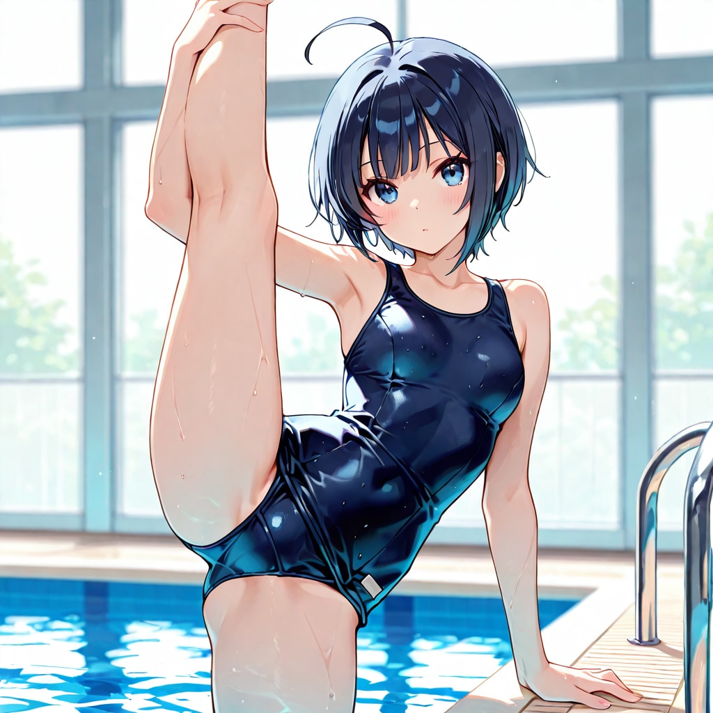 スクール水着I字バランス