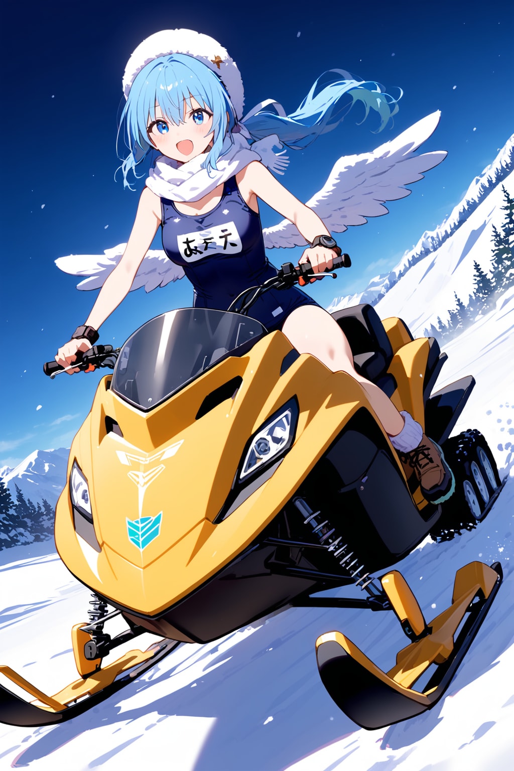 どけどけースク水モービルのお通りだああ | の人気AIイラスト・グラビア