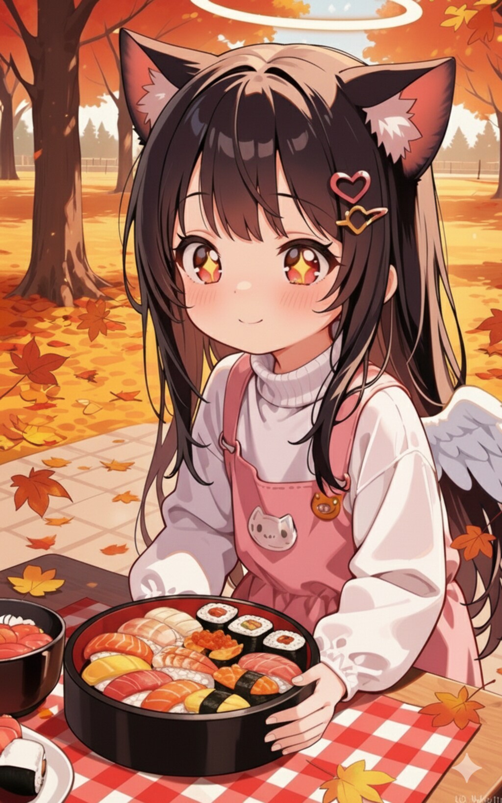 クロと紅葉ピクニック