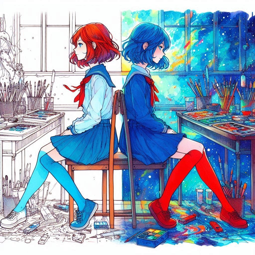 青と赤