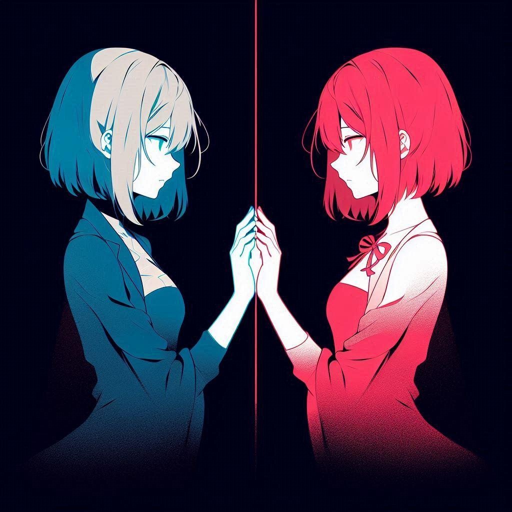 青と赤