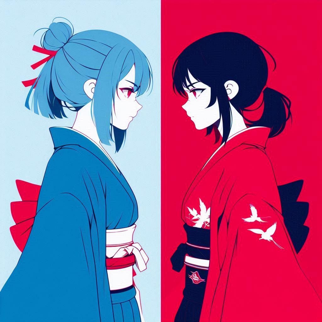青と赤