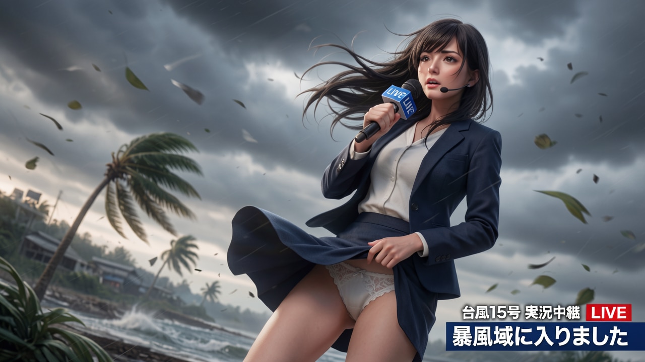 台風とパンチラとポロリ　【無料版】