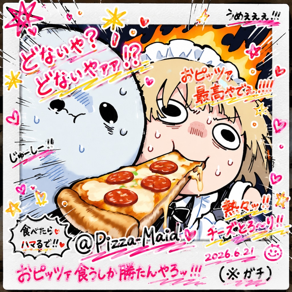 (; ◉□◉)🍕🍕👻💦<うめぇぇぇぇ!!!!