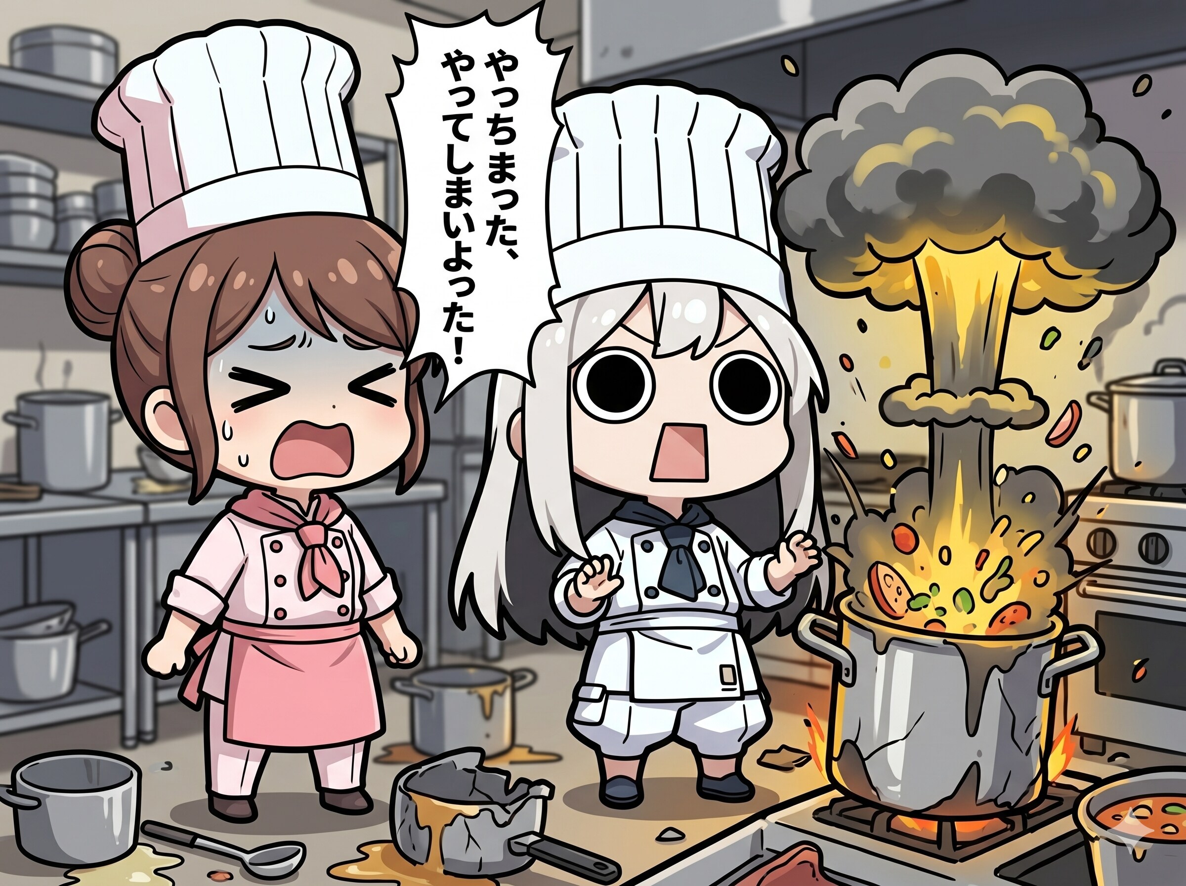 鍋を爆発してしまいよったえらいこっちゃ嬢 | の人気AIイラスト・グラビア