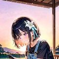 夕暮れの公園でスマホをいじるひまり2 10枚目