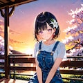 夕暮れの公園でスマホをいじるひまり2 8枚目