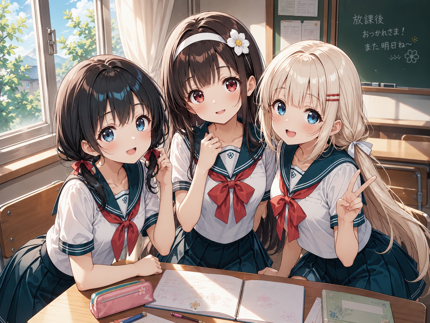 三人娘がそろいました♡ | の人気AIイラスト・グラビア