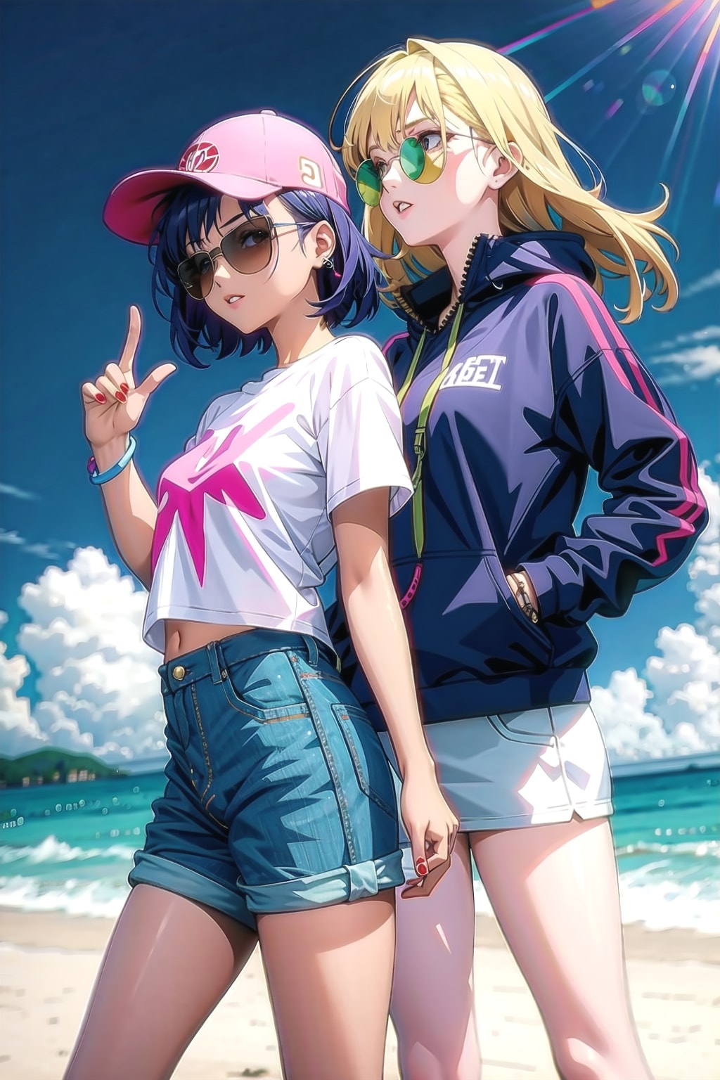 泳ぐには早いけど日差しが強いわね