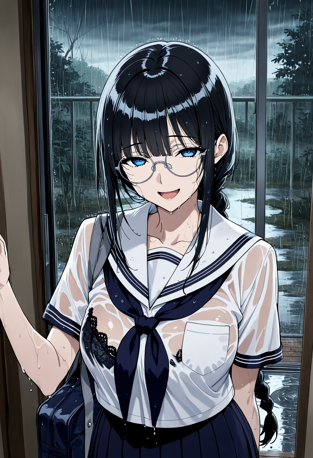 ずぶ濡れになって帰ってくるしおりちゃん