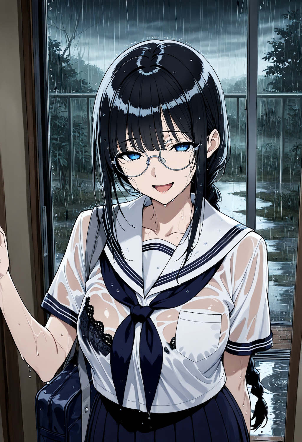 ずぶ濡れになって帰ってくるしおりちゃん