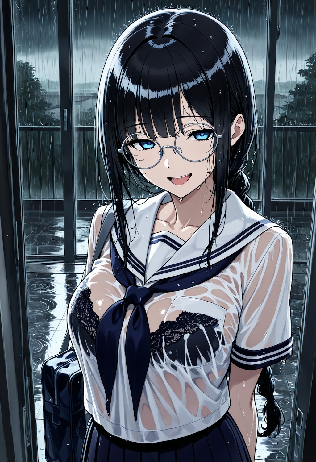 ずぶ濡れになって帰ってくるしおりちゃん