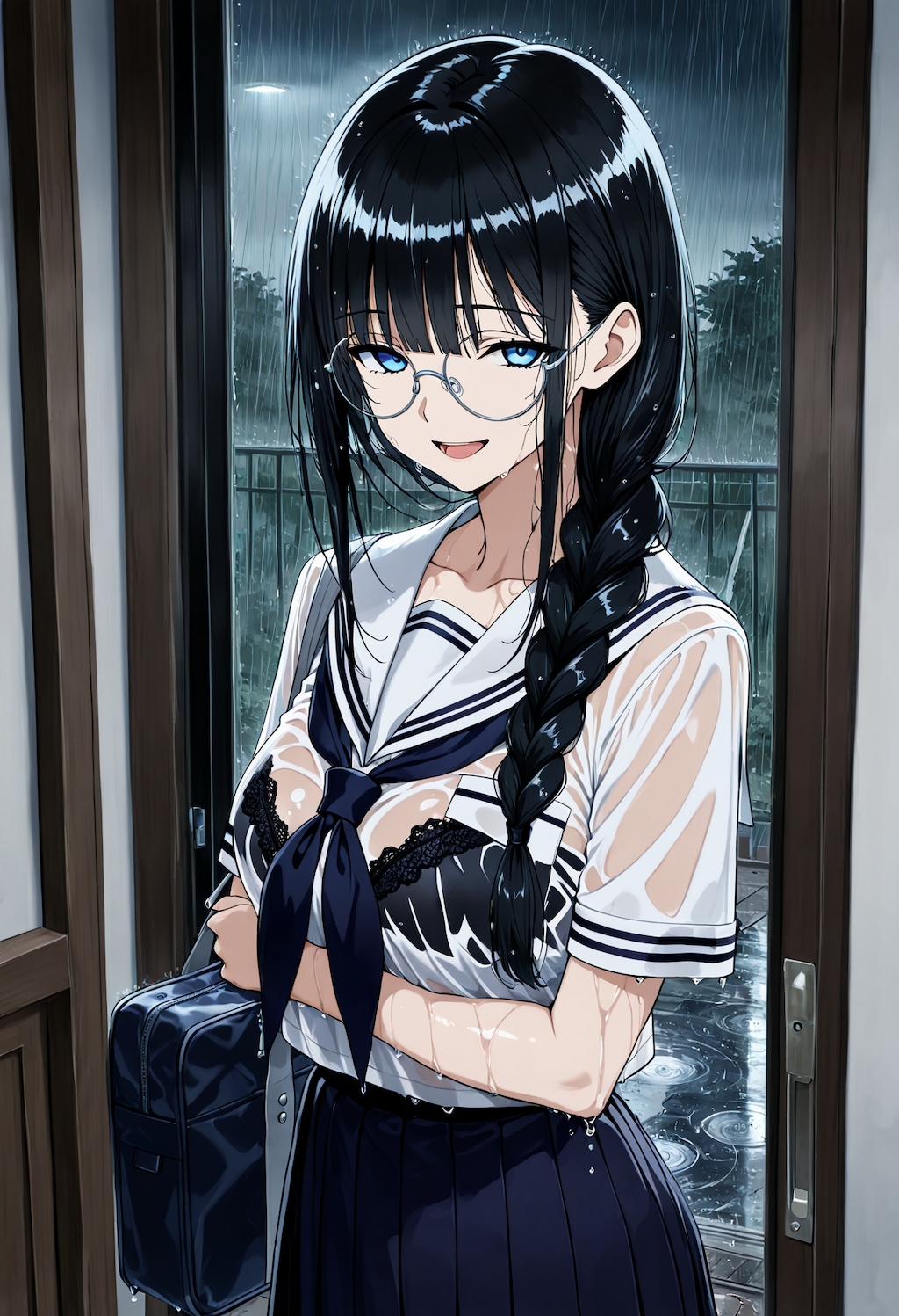 ずぶ濡れになって帰ってくるしおりちゃん