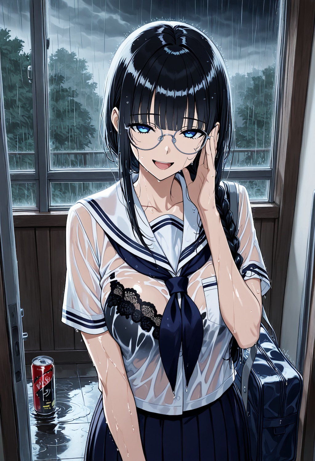 ずぶ濡れになって帰ってくるしおりちゃん