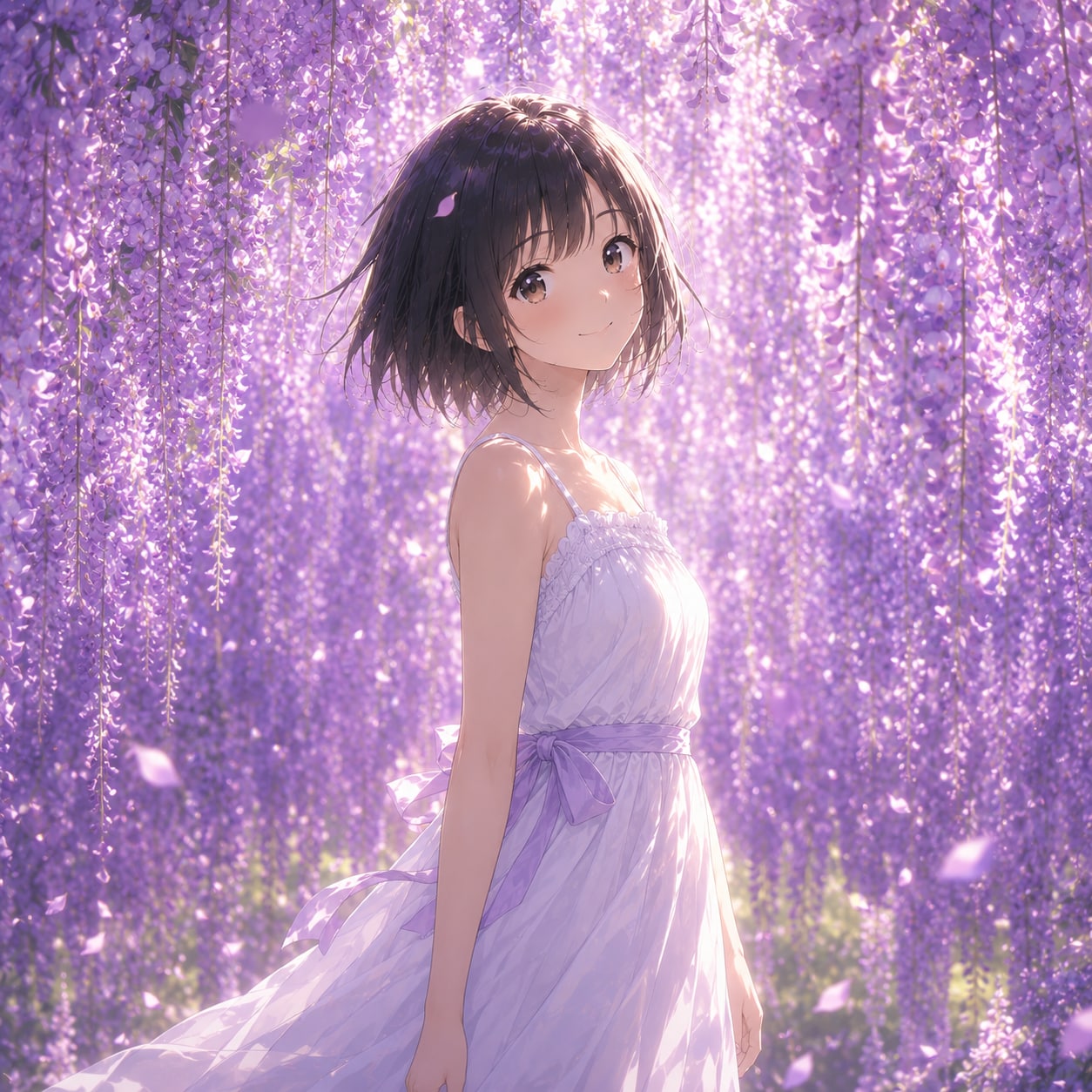 藤棚の少女 | の人気AIイラスト・グラビア
