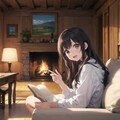 cute eye 、愛華「暖炉のある部屋で読書」 2枚目