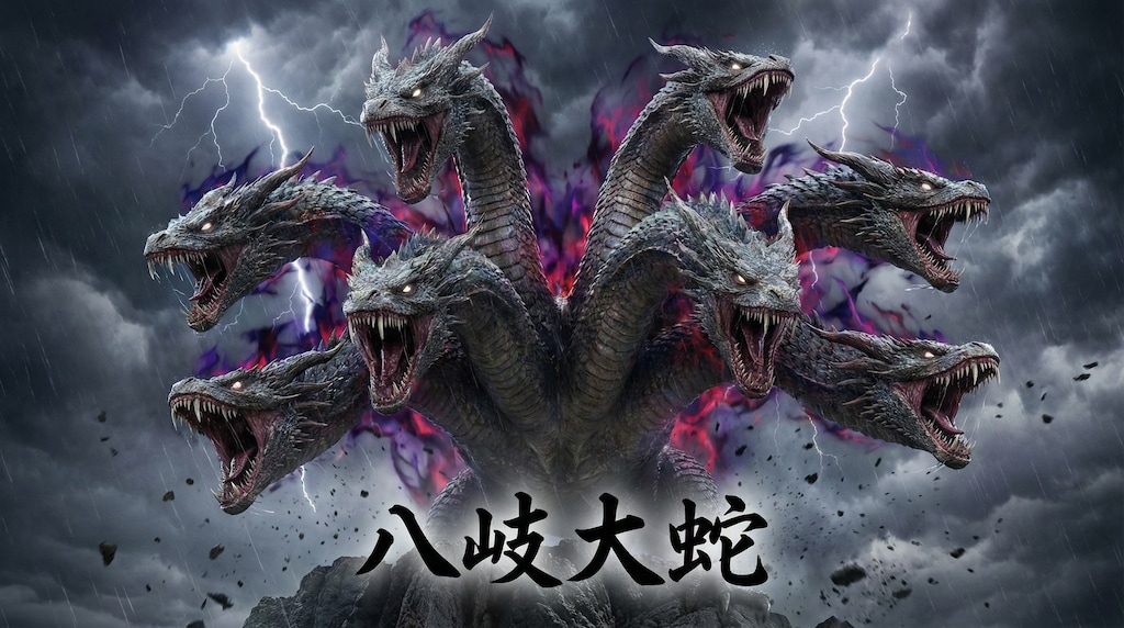 ちゃんと頭が八つのヤマタノオロチを出してくれる♪最近のAIちゃん♪