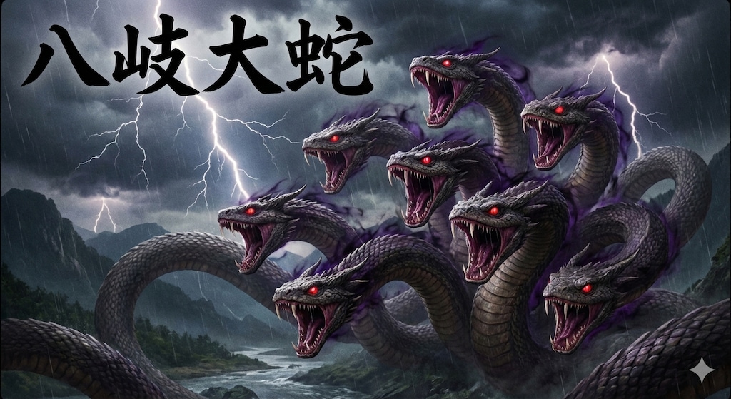 ちゃんと頭が八つのヤマタノオロチを出してくれる♪最近のAIちゃん♪