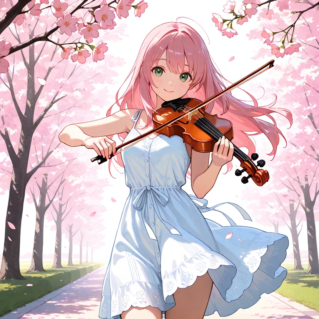 桜舞う春の演奏 | の人気AIイラスト・グラビア