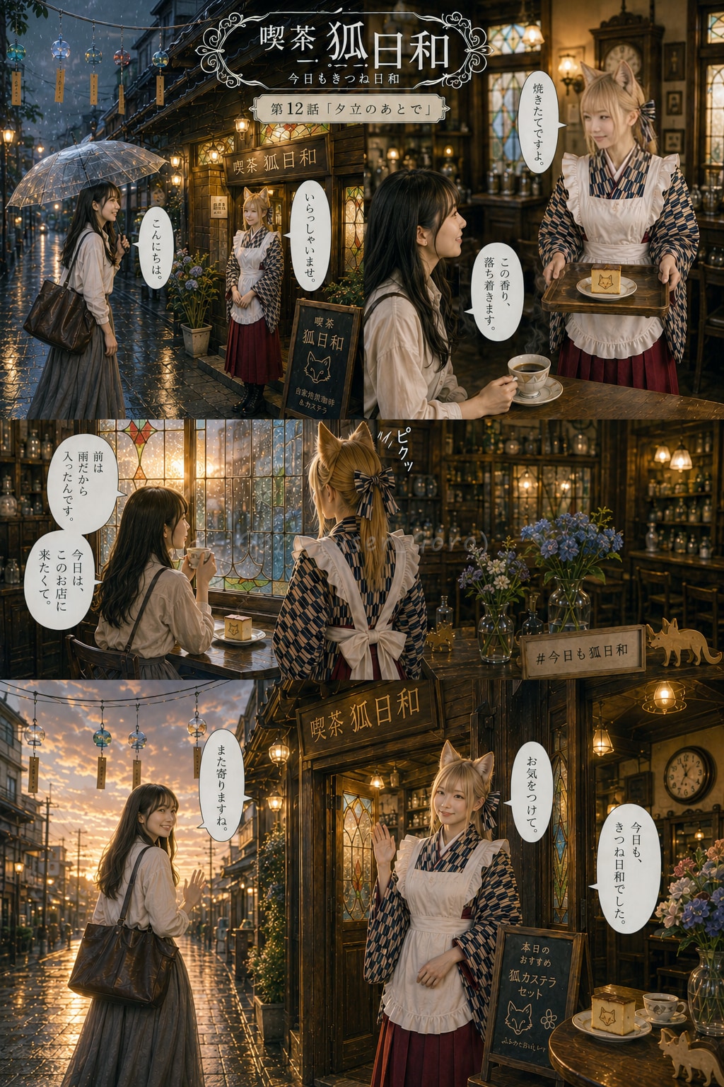 今日もきつね日和 第12話 夕立のあとで