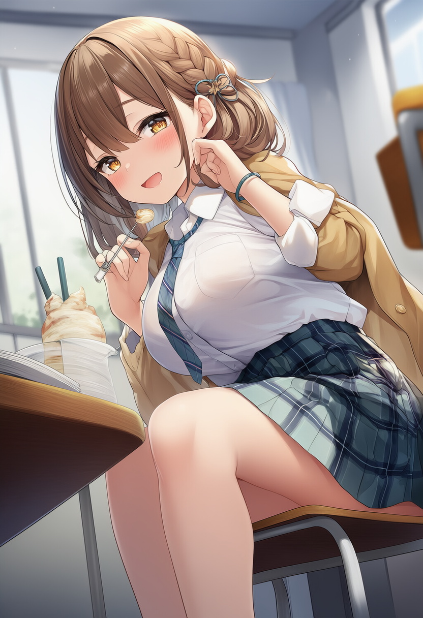 教室でパフェ