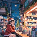 退屈そうに店番をする女の子 2枚目