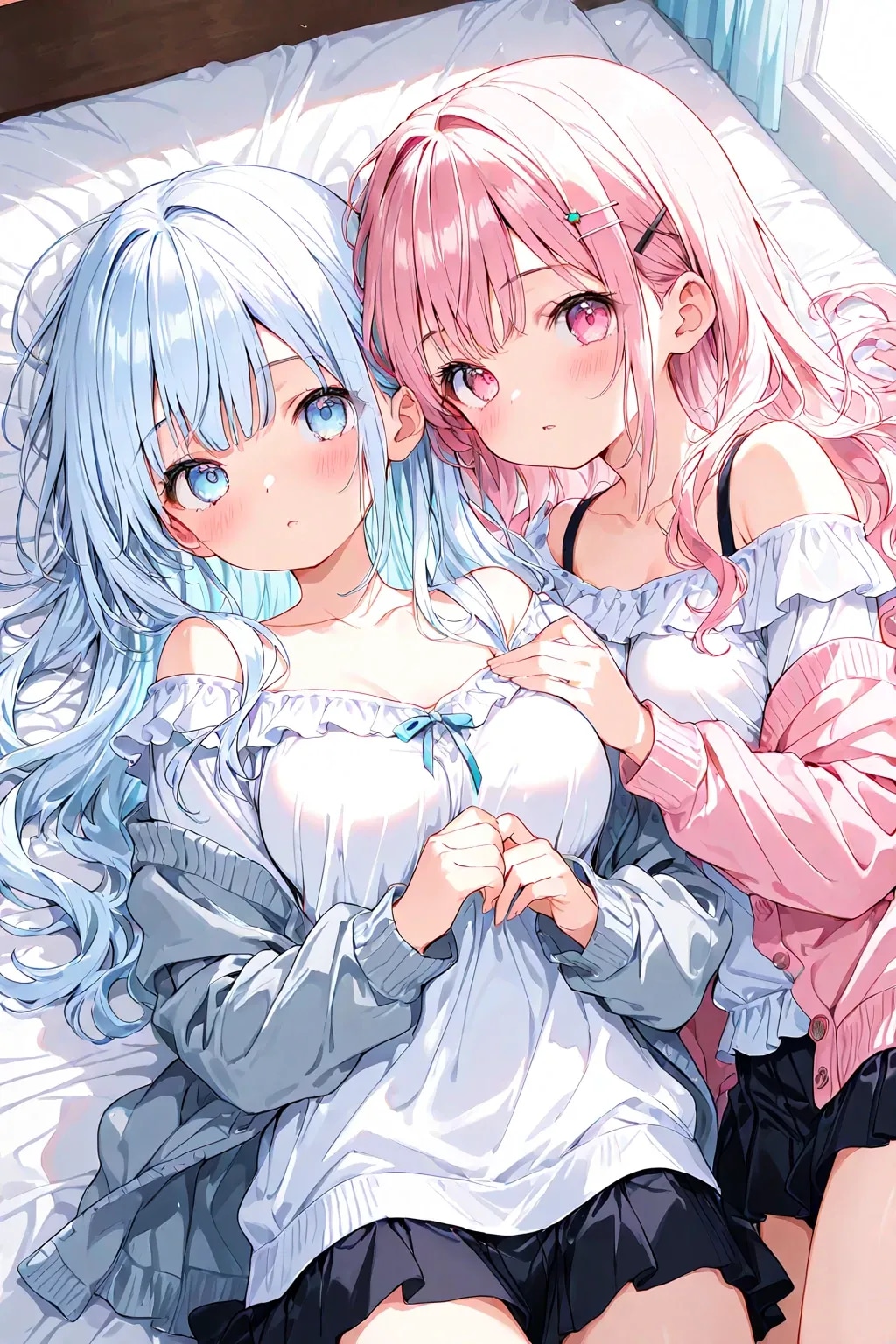 百合ゆり♡(ピンク×ライトブルー)