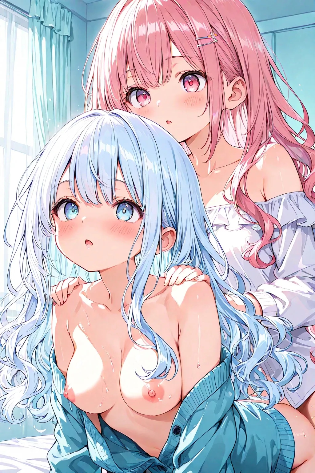 百合ゆり♡(ピンク×ライトブルー)