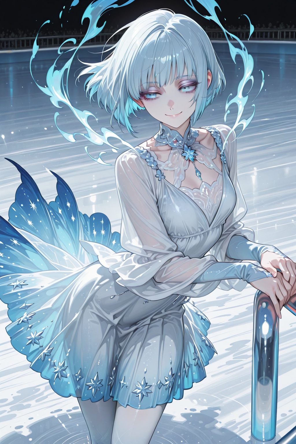氷上に咲く銀の微笑み