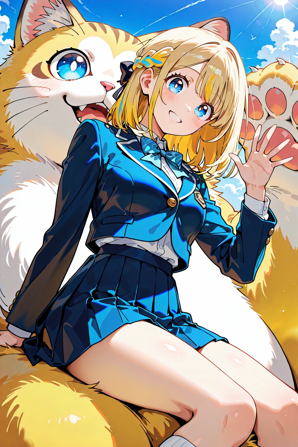 デカ猫と少女
