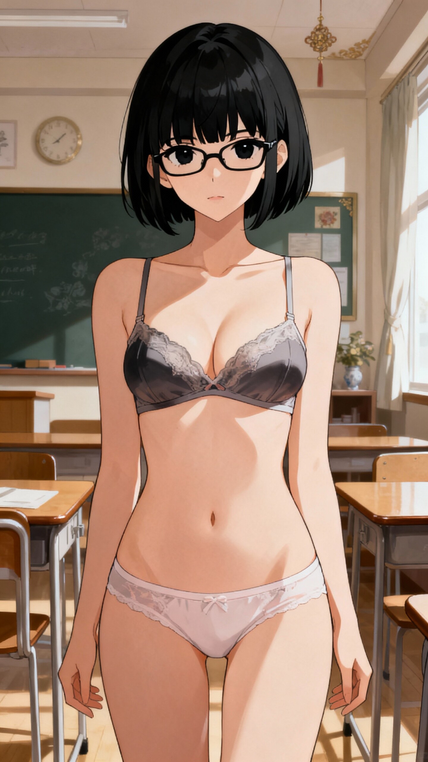 上下バラバラの下着の娘