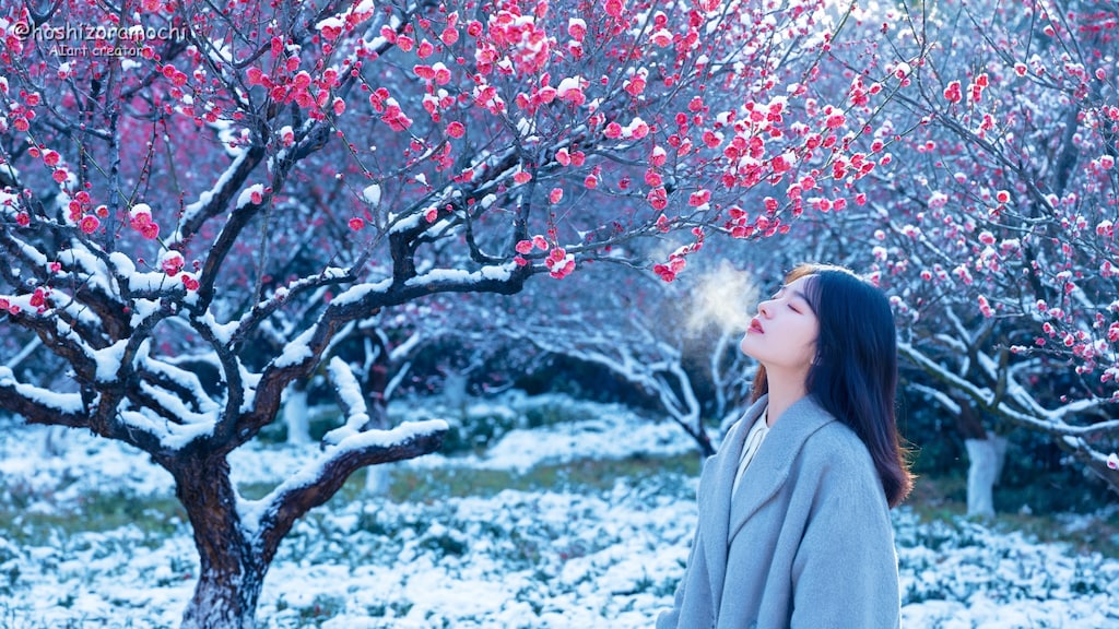氷下の拍動：紅梅が告げる冬の終わりの体温