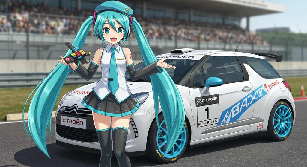 初音ミクとシトロエンレーシングカー