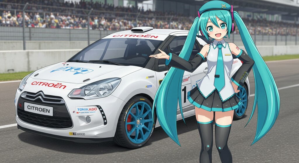 初音ミクとシトロエンレーシングカー
