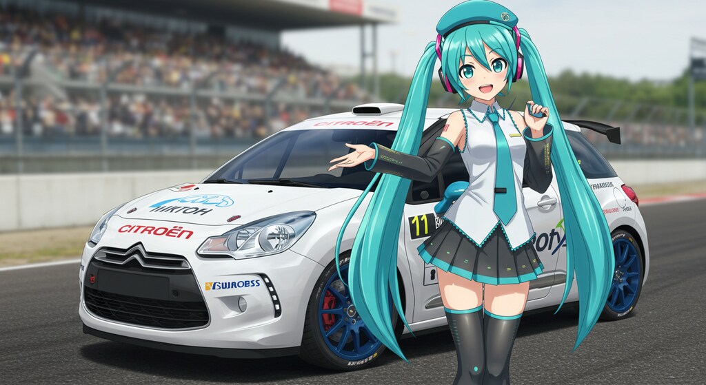 初音ミクとシトロエンレーシングカー