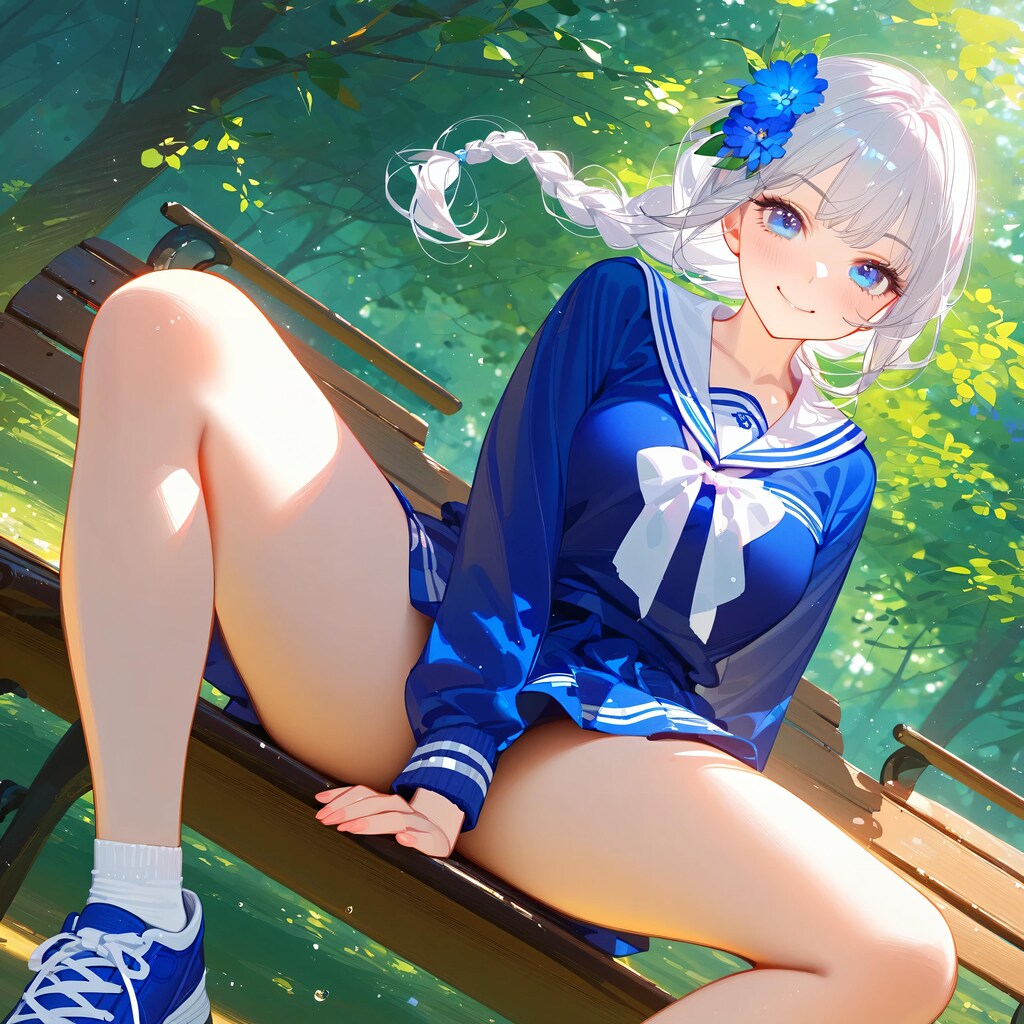 彼女の青いスニーカー