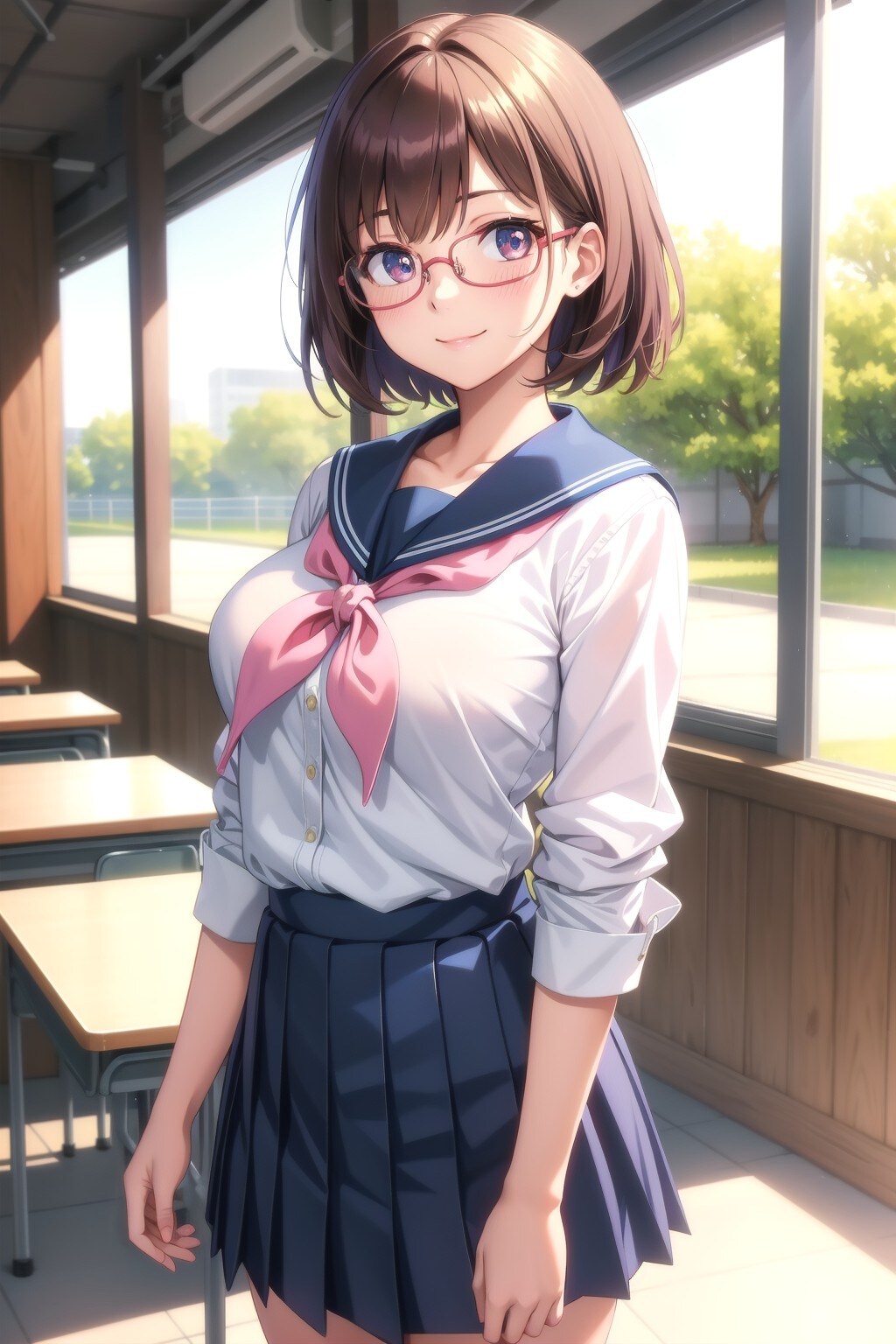 ショートヘア女子高生